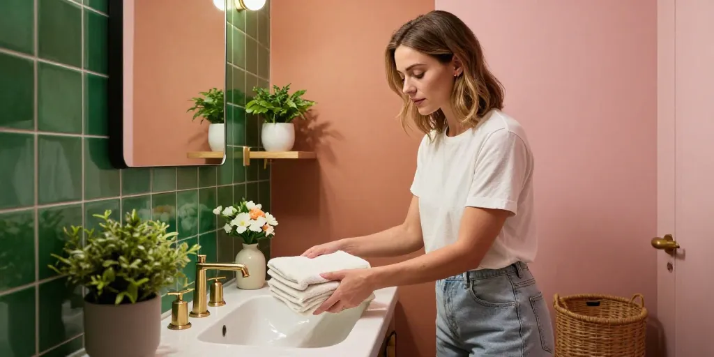 salle de bain coloré